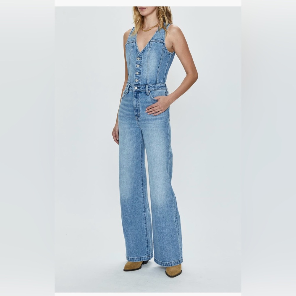 BNWT Pistola Aria Essence Denim Vest Jumpsuit